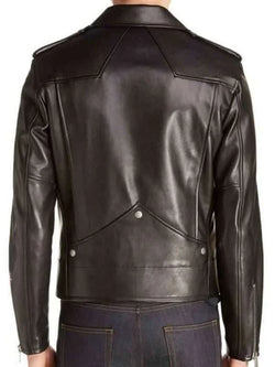 Josh Black Leather Moto Jacket View 2