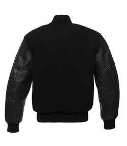Black Varsity Jacket View 3