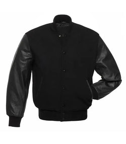 Black Varsity Jacket View 1