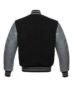 Black And Grey Varsity Jacket View 3