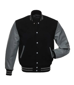 Black And Grey Varsity Jacket View 1