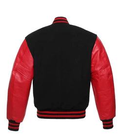Black and Red Varsity Jacket View 3