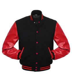 Black and Red Varsity Jacket View 2