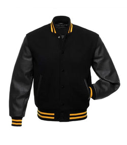 Black/Gold Varsity Jacket View 1