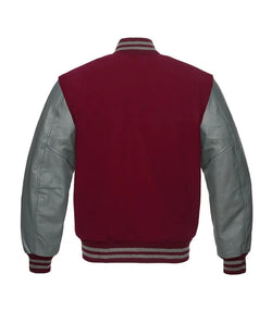 Cardinal And Grey Varsity Jacket View 3