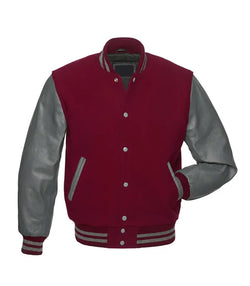 Cardinal And Grey Varsity Jacket View 1