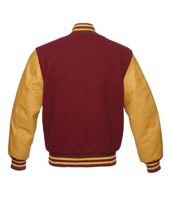 Cardinal and Gold Varsity Jacket View 3