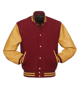 Cardinal and Gold Varsity Jacket View 2