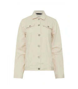 Cream Denim Jacket View 1