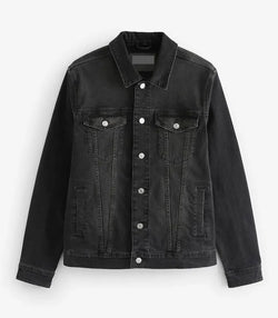 Black Denim Jacket View 1