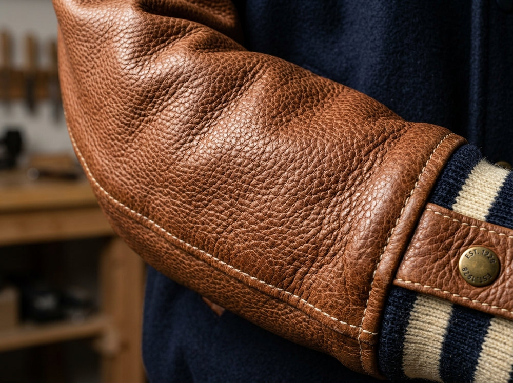 Full-grain leather sleeves