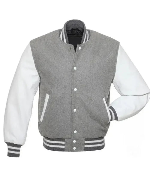 Grey and White Varsity Jacket