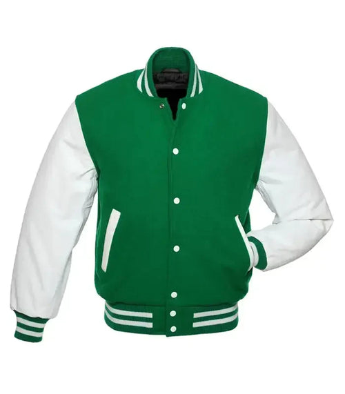Kelly Green and White Varsity Jacket
