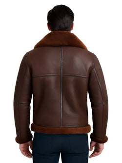 Men Aviator Bomber Leather Jacket View 2