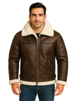 Men B3 Sheepskin Bomber Jacket View 1