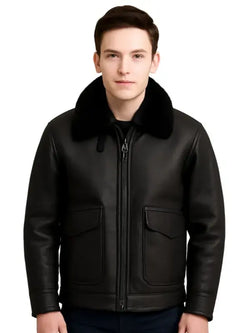Men Black B3 Bomber Jacket View 1