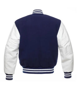 Navy And White Varsity Jacket View 2