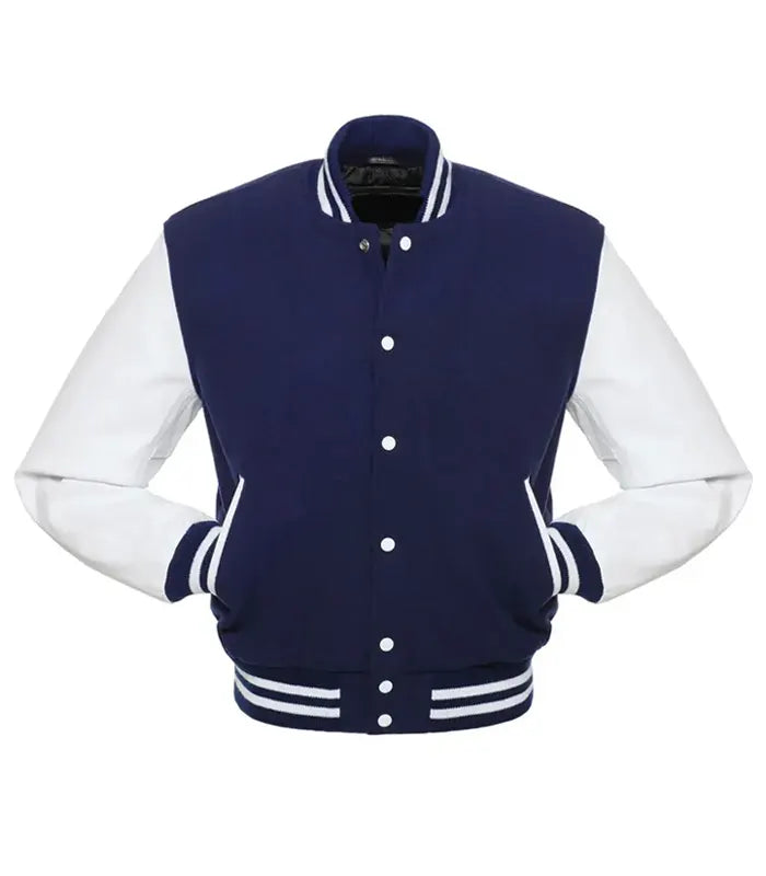 Navy And White Varsity Jacket
