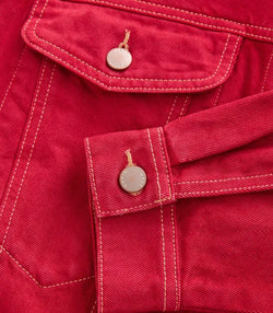 Red Denim Jacket View 3