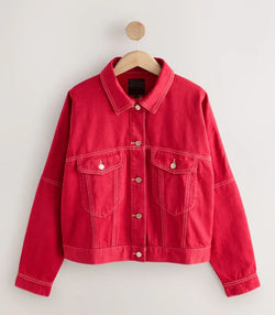 Red Denim Jacket View 1