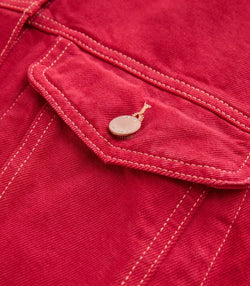 Red Denim Jacket View 2