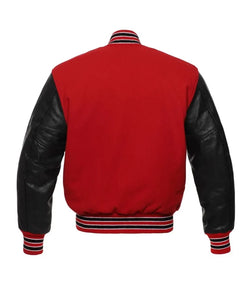 Red And Black Varsity Jacket View 3