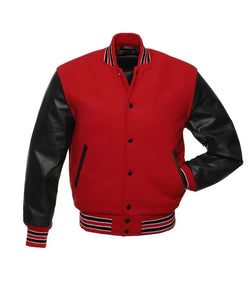 Red And Black Varsity Jacket View 1