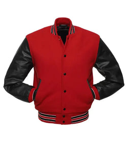 Red And Black Varsity Jacket View 2