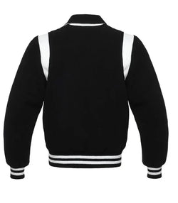 Retro Black Wool Varsity Jacket View 3