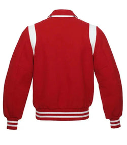 Retro Red Wool Varsity Jacket View 3