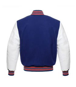 Royal Blue And White Varsity Jacket View 2