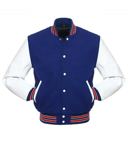 Royal Blue And White Varsity Jacket View 1