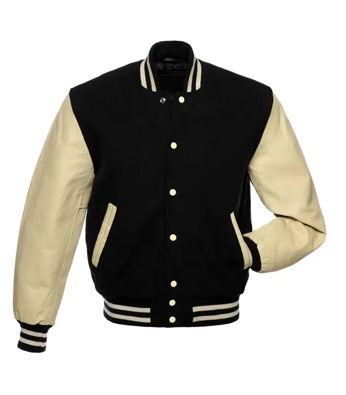 Black And Cream Varsity Jacket