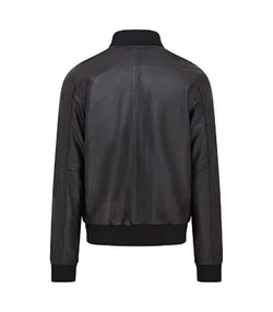 Black Varsity Bomber Jacket View 2
