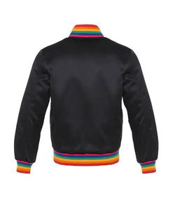 Black Rainbow Satin Jacket View 2