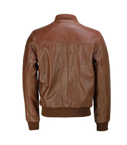 Brown Varsity Bomber Jacket View 2