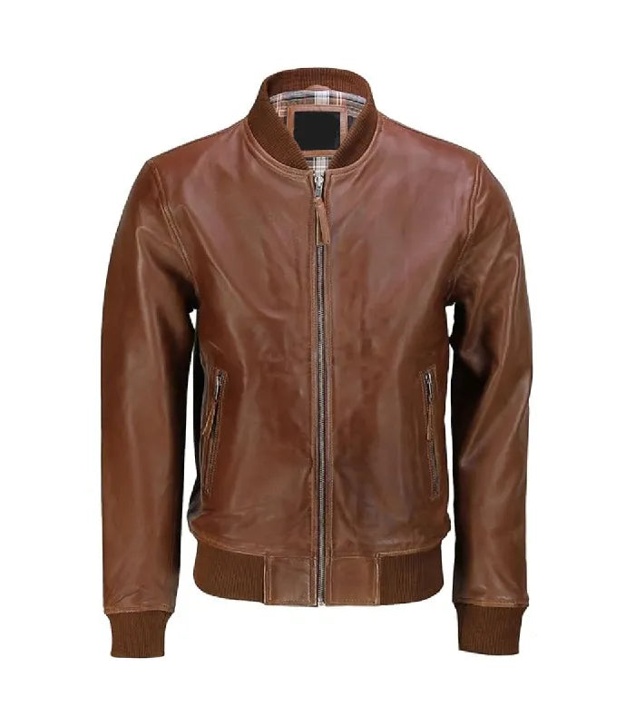 Brown Varsity Bomber Jacket