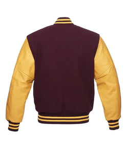 Maroon and Gold Varsity Jacket View 2