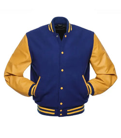 Royal Blue and Gold Varsity Jacket View 2