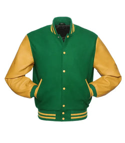 Green and Gold Varsity Jacket View 3