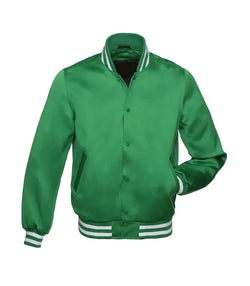 Kelly Green Satin Jacket View 1