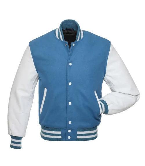 Light Blue and White Varsity Jacket