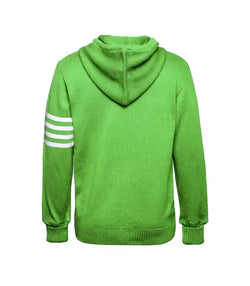 Lime Green/White Hoodie Sweater View 2