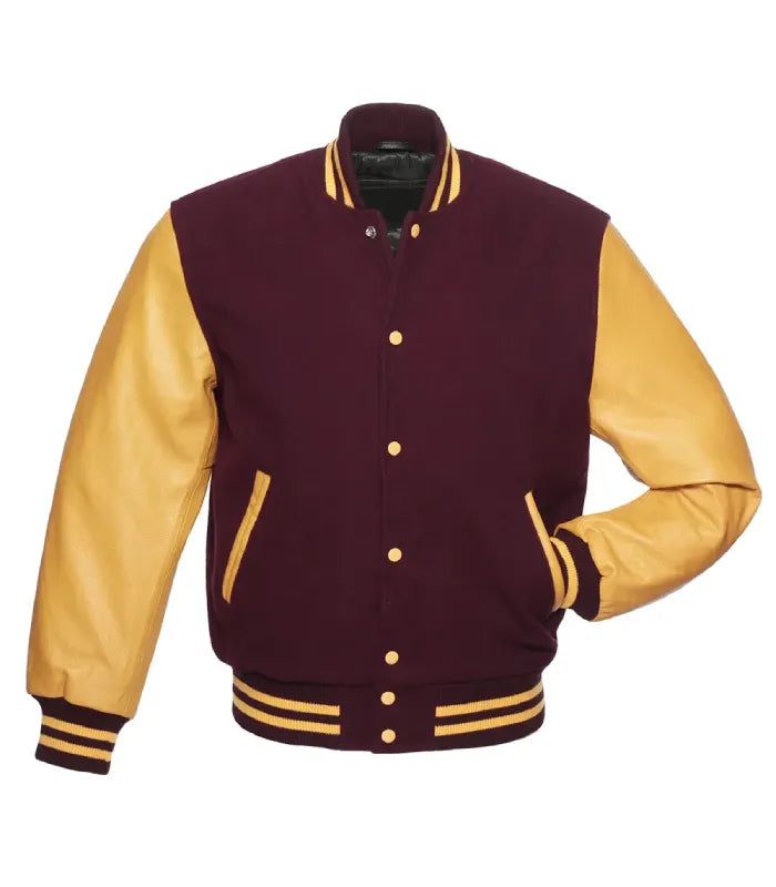 Maroon and Gold Varsity Jacket
