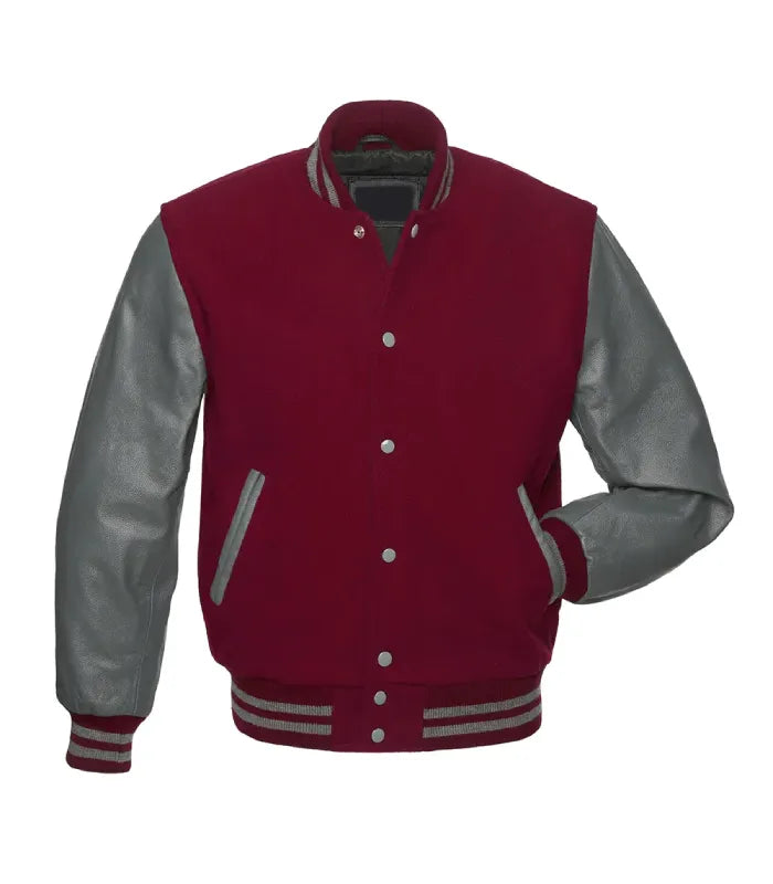 Maroon and Grey Letterman Jacket