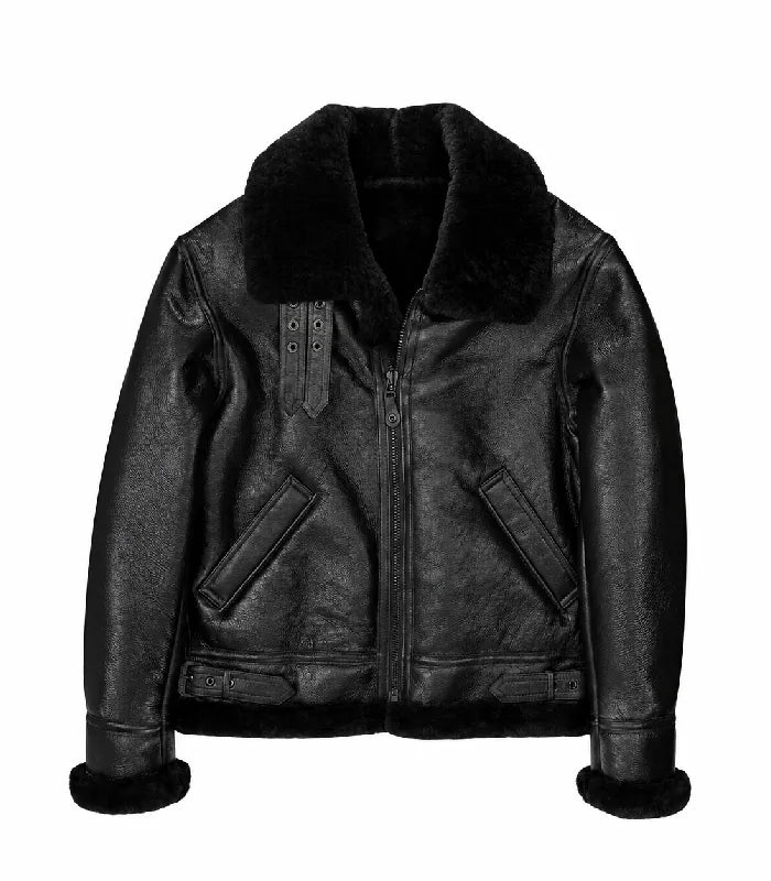 Black Flight B3 Bomber Leather Jacket