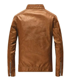 Mens Brown Motorcycle Leather Jacket View 2