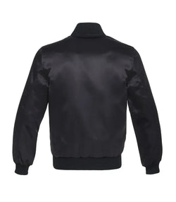 Solid Black Satin Jacket View 2