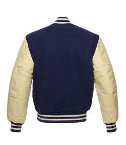 Navy and Cream Varsity Jacket View 2