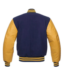 Navy and Gold Varsity Jacket View 2